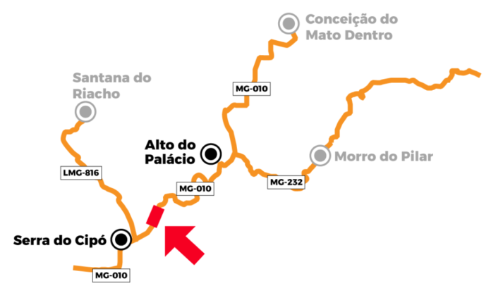 Tráfego de caminhões pesados na MG-010 será bloqueado para manutenção da via