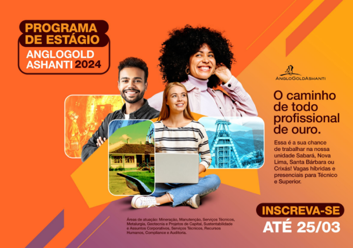 Estágio AngloGold Ashanti: mineradora abre programa com bolsa-auxílio mensal de até R＄ 1.302