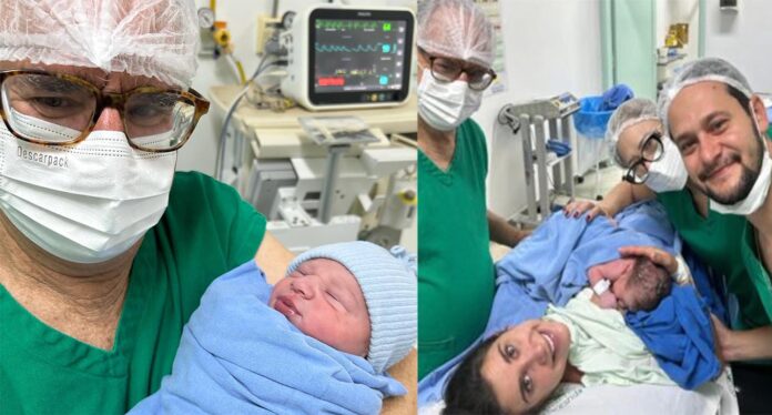 O bebê Henrique é o terceiro neto do médico prefeito e primogênito do casal Bárbara e Luís Felipe; Dr. Laércio comemorou a chegada da criança nas redes sociais