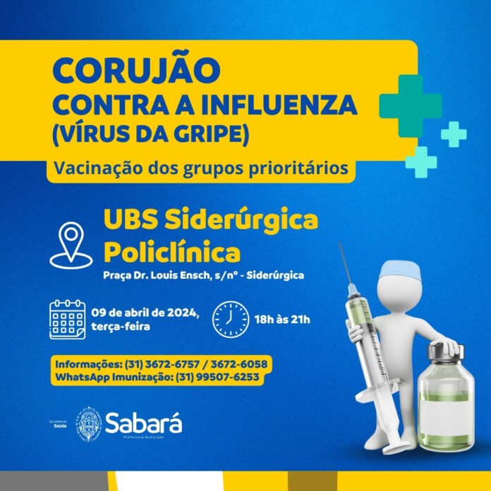 sabara-vacina-gripes-coruja Prefeitura de Sabará realiza Corujão da Vacinação contra a gripe para pessoas acima de 60 anos