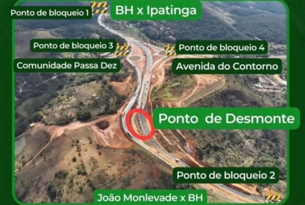 Intervenções serão no trevo de São Gonçalo do Rio Abaixo, na altura do km 379; Motoristas devem evitar o trecho e buscar rotas alternativas à BR-381