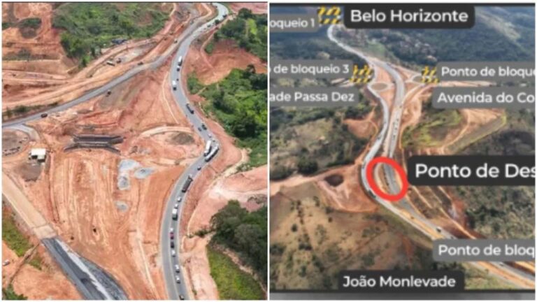 Motoristas devem evitar o local e procurar rotas alternativas a partir das 13h; BR-381 tem obras na altura do KM 379