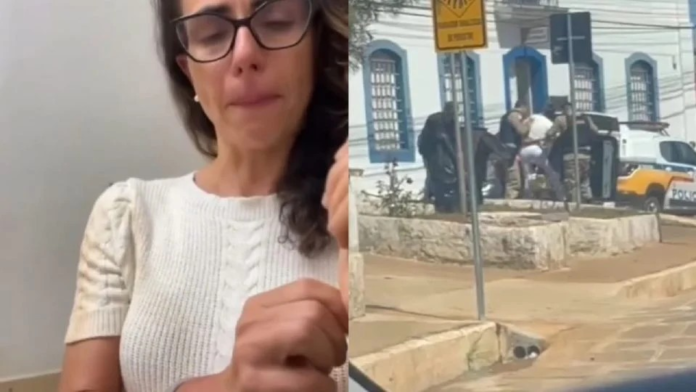 Foto: Reprodução Vereadora Karine Roza foi detida enquanto cobrança respostas da Secretaria de Saúde