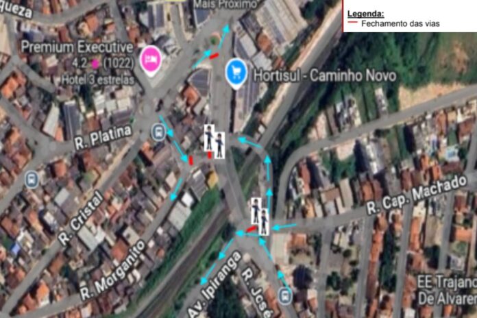 Uma manutenção corretiva será feita pela Vale a fim de garantir a segurança operacional da ferrovia que passa pelo local pelo viaduto da avenida Ipiranga. Para garantir o fluxo do trânsito, desvio de motoristas e pedestres será necessário.