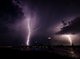 O Inmet prevê chuva variando entre 30 e 100 mm por dia, acompanhadas de ventos fortes com velocidades de 60 a 100 km/h.