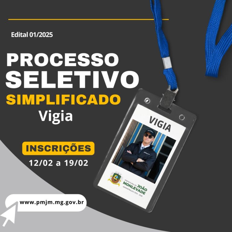 Prefeitura de João Monlevade abre processo seletivo para vigia com salário de até R$1.597,71