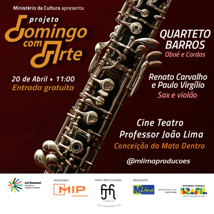 O projeto “Domingo com Arte” visa democratizar o acesso à música clássica e instrumental, promovendo recitais dominicais com entrada gratuita
