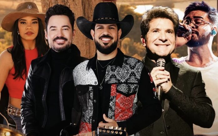 Daniel e Fernando e Sorocaba se apresentaram nesta quinta-feira (26) na Festa do Peão de Boiadeiro em Conceição do Mato Dentro.
