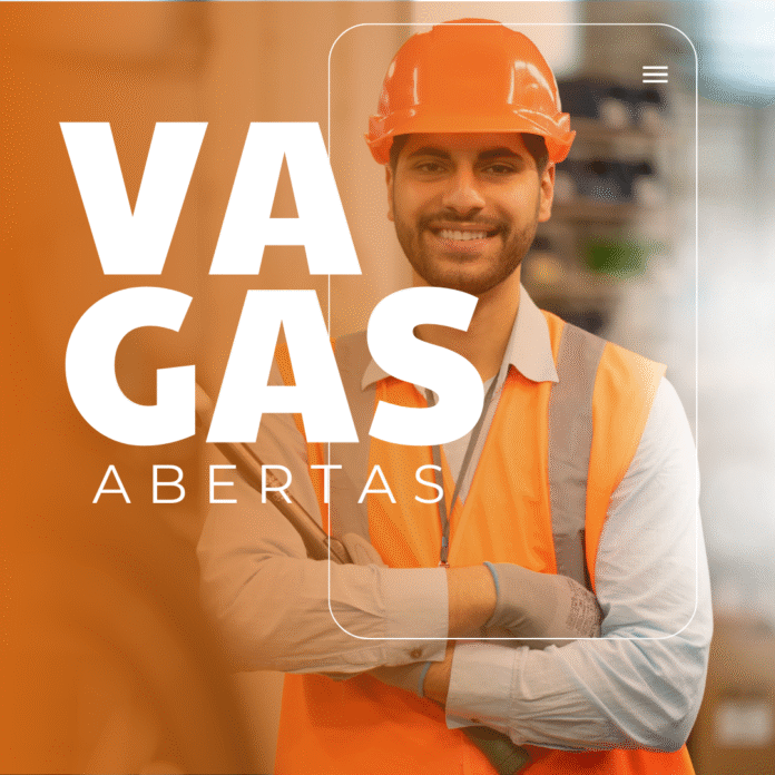 Instagram Post Vagas de Emprego Simples Laranja e Branco Oportunidades de vagas de emprego para diversos níveis e áreas com inscrições abertas em mineradoras e concurso público