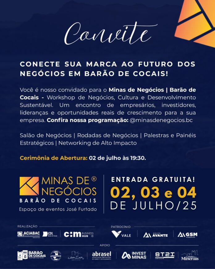O Minas de Negócios promete reunir empresários, investidores e lideranças em um encontro voltado para o desenvolvimento sustentável e o futuro dos negócios na região