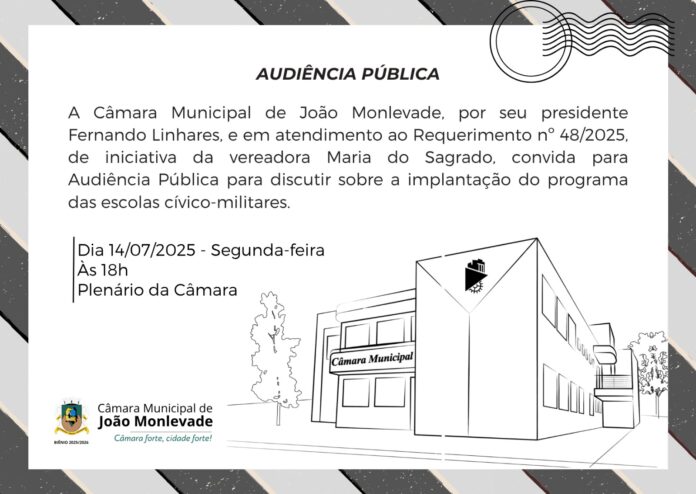 João Monlevade promove audiência pública nesta segunda (14) para discutir implantação de escolas cívico-militares