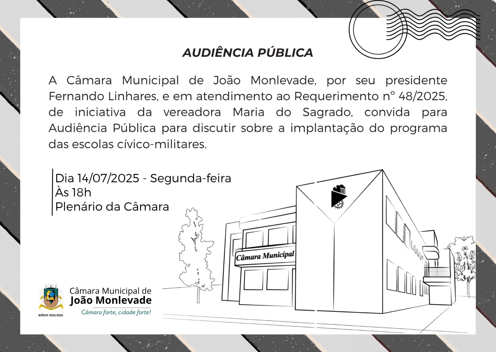 João Monlevade promove audiência pública nesta segunda (14) para discutir implantação de escolas cívico-militares