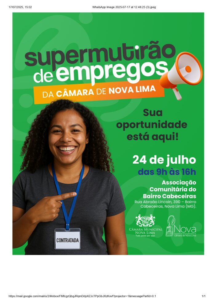 Para participar do supermutirão, os interessados devem comparecer ao local com os seguintes documentos: identidade, CPF, carteira de trabalho (física ou digital) e comprovante de endereço