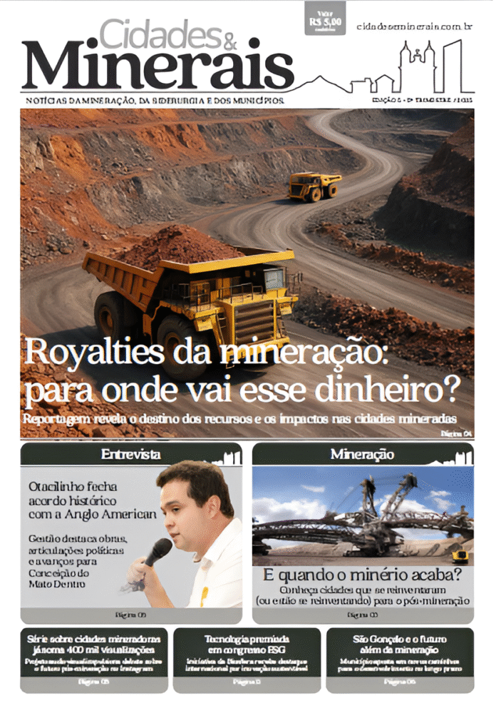 jornal A 5ª edição do jornal Cidades & Minerais chega ao público com um olhar aprofundado sobre os desafios e caminhos das cidades mineradas do Brasil