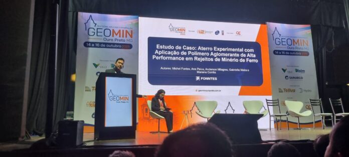 WhatsApp Image 2025-10-15 at 12.26.34 A Fonntes Geotécnica brilhou no GEOMIN 2025 com a apresentação de inovações no uso de polímeros para o empilhamento a seco de rejeitos. Descubra como a empresa está transformando a mineração