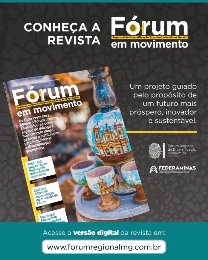 A Revista Fórum em Movimento traz o legado do Fórum Regional de Diversificação Econômica de Minas Gerais e os principais debates que estão moldando o futuro econômico do estado. Conheça mais sobre os avanços e impactos do FRDE