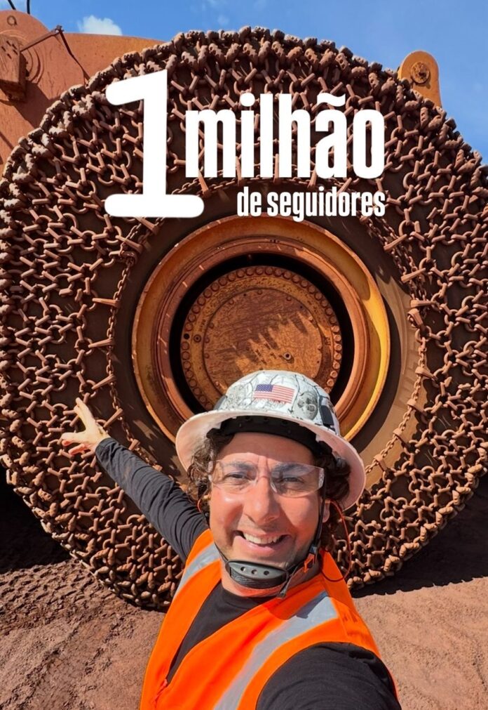 Perfil FalaTchê (@falatcheoficial) celebra a marca de 1 milhão de seguidores no Instagram e reforça sua posição como o maior canal sobre mineração nas redes sociais, destacando máquinas, operações e bastidores do setor