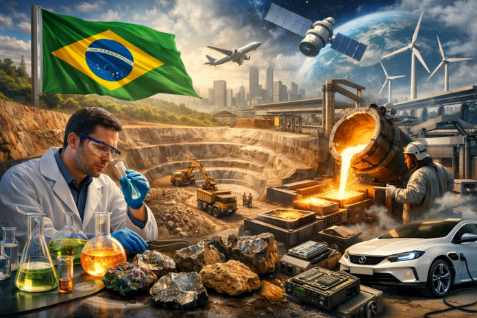 O Brasil iniciou os trabalhos para a elaboração da Estratégia Nacional de Terras Raras, com o objetivo de fortalecer sua cadeia produtiva e aproveitar suas vastas reservas desses materiais essenciais