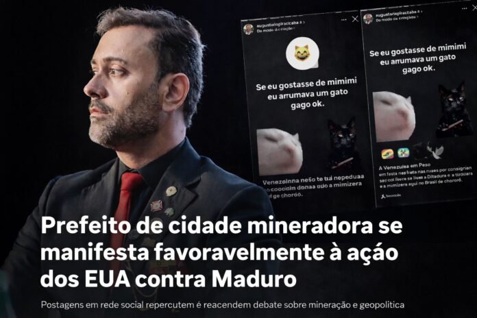 O prefeito de Rio Piracicaba, Augusto Henry, utilizou suas redes sociais para se manifestar favoravelmente a uma ação dos Estados Unidos contra o presidente venezuelano Nicolás Maduro