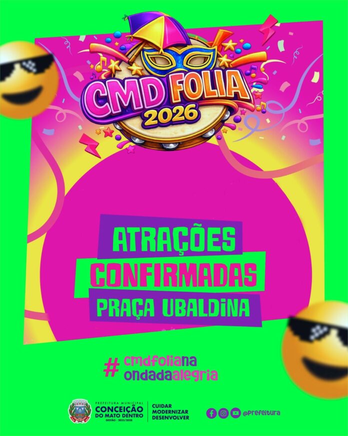 ebc61492-68f5-4c03-843c-733e55f1a187 CMD Folia 2026 transforma a cidade em palco de cores, ritmos e diversão no Carnaval.