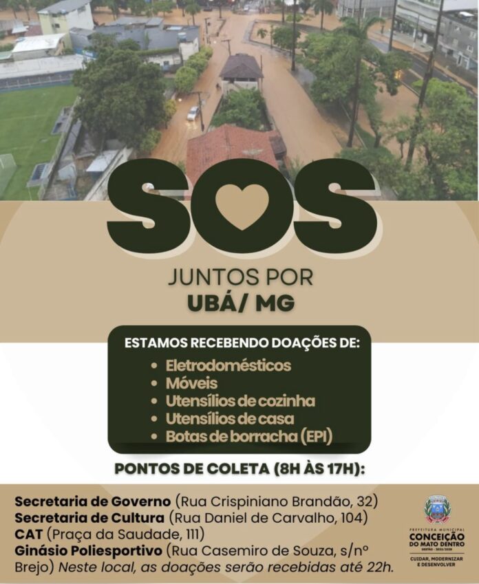 Mobilização solidária arrecada móveis, eletrodomésticos e itens essenciais para apoiar famílias atingidas pelas enchentes na Zona da Mata mineira.