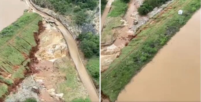 Autoridades investigam as causas do extravasamento e analisam possíveis danos ambientais provocados pelo incidente na barragem de Porteirinha (MG).