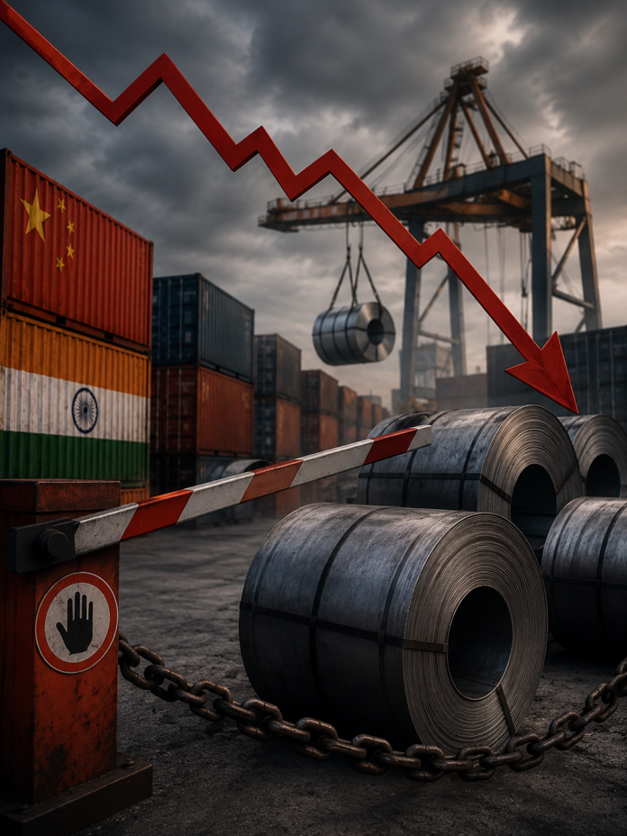 Importações de aço caem para 77 mil toneladas após medidas antidumping contra China e Índia, reduzindo avanço do material estrangeiro no mercado brasileiro