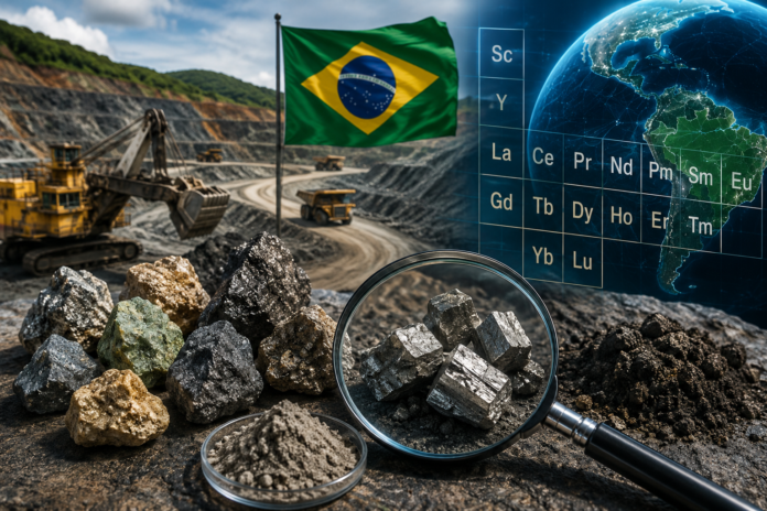 O Brasil possui cerca de 22 milhões de toneladas de terras raras e busca ampliar sua participação em um mercado estratégico para tecnologias avançadas, energia limpa e defesa