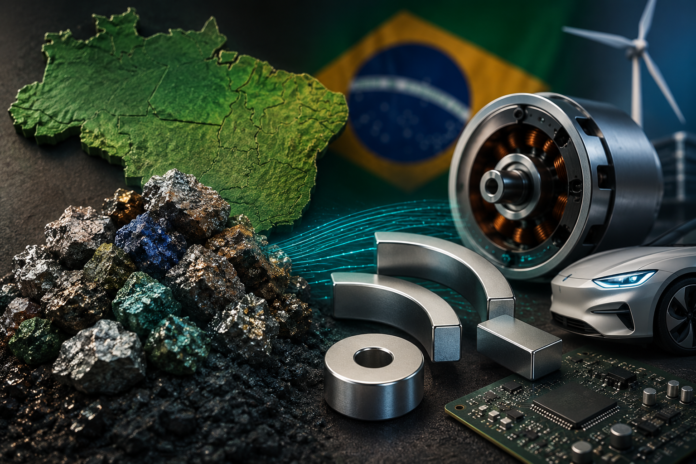 Parceria entre UFSCar e Tecumseh busca desenvolver tecnologia nacional para produção de ímãs de terras raras, fortalecendo a industrialização e agregando valor aos recursos minerais estratégicos do Brasil