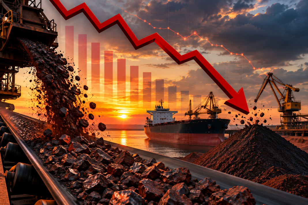 Exportações de minério de ferro de Minas Gerais somaram US$ 4,3 bilhões em 2026, mas registraram queda de 5,5% no acumulado do ano e retração de 21,7% em maio, influenciadas pelas tensões no Oriente Médio