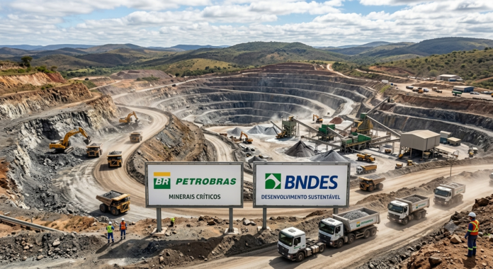 Petrobras e BNDES firmam parceria para desenvolver pesquisas e projetos de inovação em minerais críticos, com foco na transição energética, tecnologia e fortalecimento das cadeias produtivas brasileiras