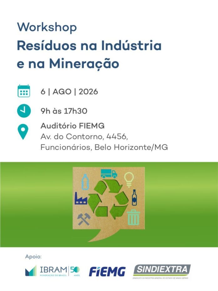 Promovido pelo IBRAM, o workshop sobre gestão de resíduos será realizado em 6 de agosto na FIEMG e apresentará as mudanças da ABNT NBR 10004 e outras normas ambientais