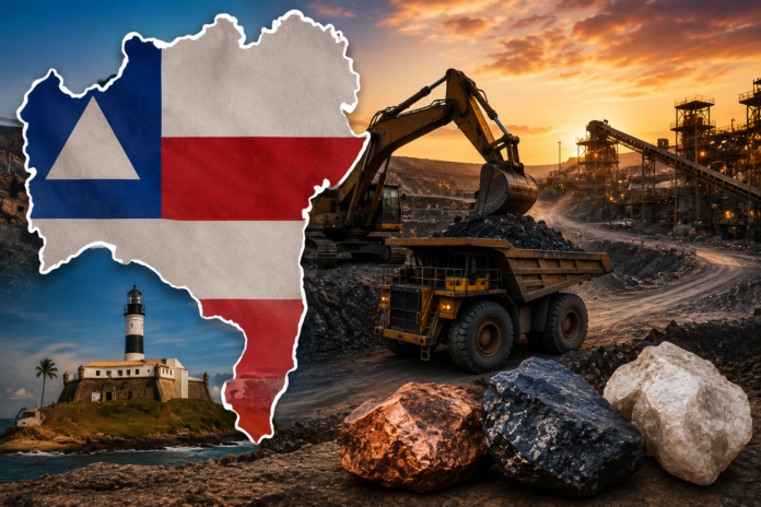 A mineração da Bahia faturou R$ 7,5 bilhões no primeiro semestre de 2026, registrando crescimento de 11,2% e consolidando o estado como a terceira maior província mineral do Brasil