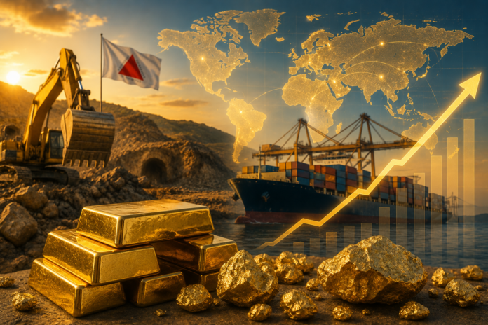 Exportações de ouro de Minas Gerais cresceram 64,5% no primeiro semestre de 2026, impulsionadas pelos preços recordes do metal e pela retomada de operações mineradoras