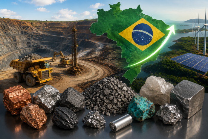 Plano Nacional de Mineração 2050 prevê elevar a participação do Brasil na produção mundial de minerais críticos de 8,3% para 12,2% até 2050, com mais investimentos e industrialização.