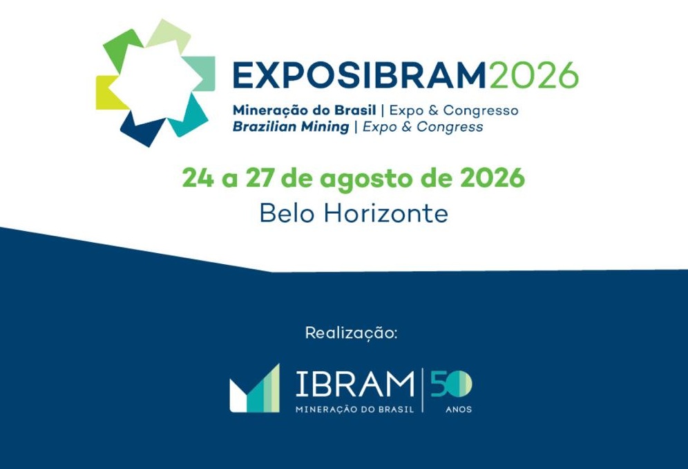 A Exposibram 2026 será realizada entre os dias 24 e 27 de agosto, em Belo Horizonte. O Cidades & Minerais marcará presença com um stand especial e fará a cobertura do maior evento da mineração brasileira.