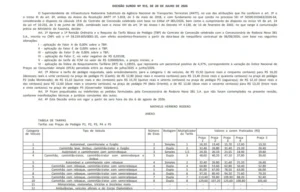Fac-símile da publicação no Diário Oficial da União autorizando o reajuste tarifário nos pedágios da BR-381