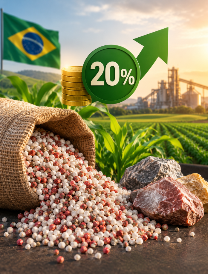 ChatGPT Image 18 de set. de 2026, 09_51_00 Nova política mineral permite crédito fiscal de até 20% para investimentos em fertilizantes e outros produtos estratégicos, com até R$ 5 bilhões previstos entre 2030 e 2034