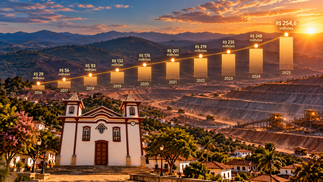 F5A082DD-6DBF-420B-983F-2F1B43D86843 Município passou de R$ 29 milhões recebidos em 2016 para R$ 254,6 milhões em 2025 e acumulou R$ 1,77 bilhão ao longo da década