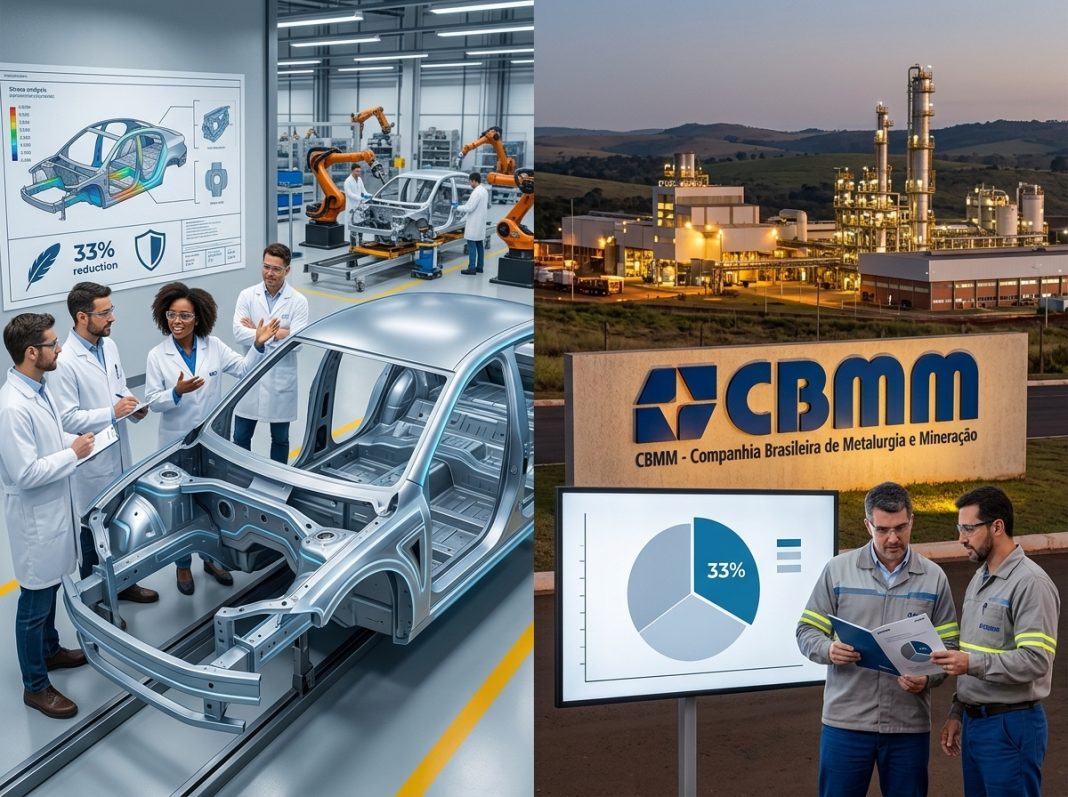 Gemini_Generated_Image_wbtnh6wbtnh6wbtn Entenda como o nióbio usado em aços automotivos pode aumentar a resistência dos veículos, reduzir o peso e contribuir para a eficiência energética. O setor já representa 33% dos negócios da CBMM
