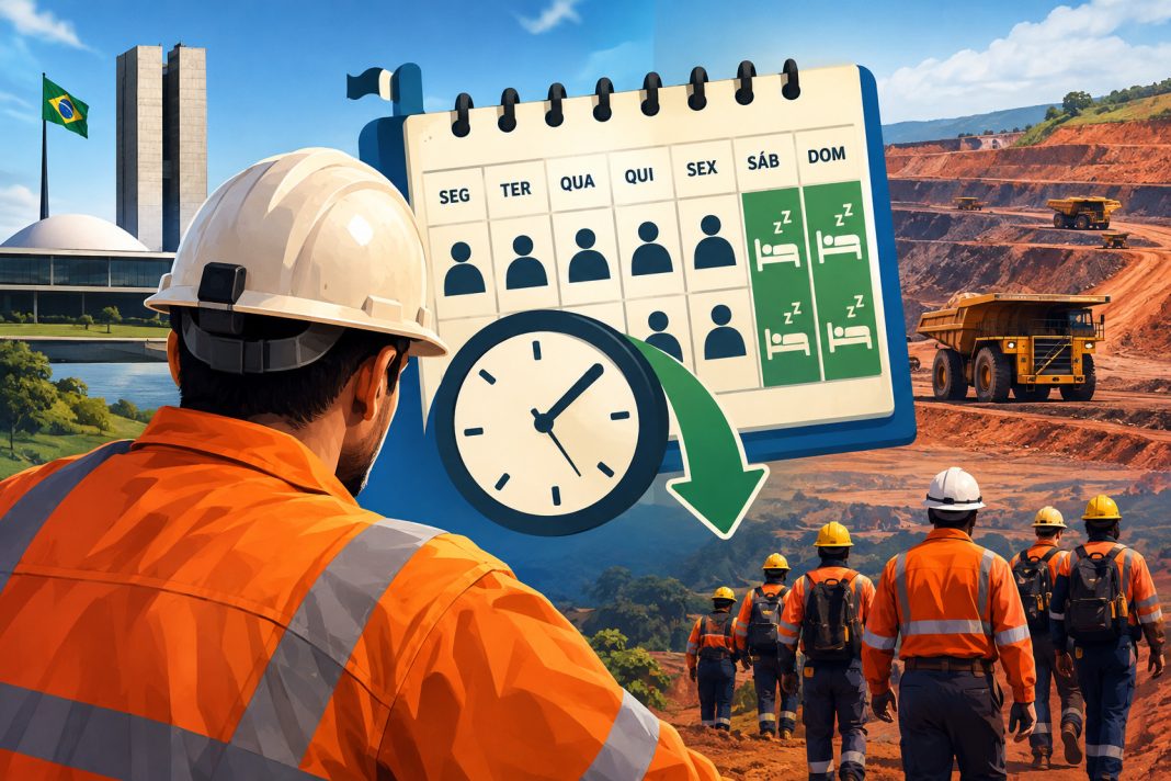 A aprovação da PEC que reduz a jornada e acaba com a escala 6x1 coloca 229.614 empregos diretos da mineração sob novas regras e pode pressionar terceirizadas e operações contínuas